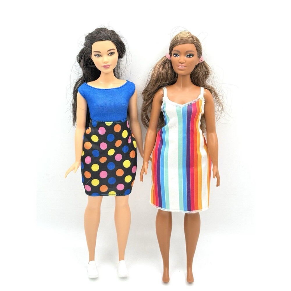 Year‎ 2016 Barbie Fashionistas #51 Asian & Hispanic Ocean CURVY Doll Lot